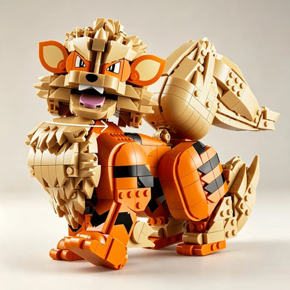 In Stock Fantasy Orange Beast Model Building Blocks Bricks, DIY Assembled Collectible Toy, Desktop Decoration Christmas Gifts