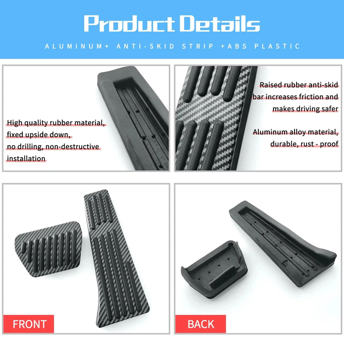 Anti-Slip Carbon Fiber Gas Pedal Covers for BMW 1 2 3 4 5 6 7 Series X3 X4 X5 X6 X7 F15 F16 F30 G11 G20 Interior Accessories