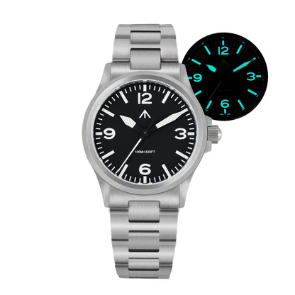 MILITADO ML18 36mm Watch VH31 Sweep Second Quartz Movement 316L Steel Sapphire BGW9 Lume 100M Waterproof Men's Wristwatch