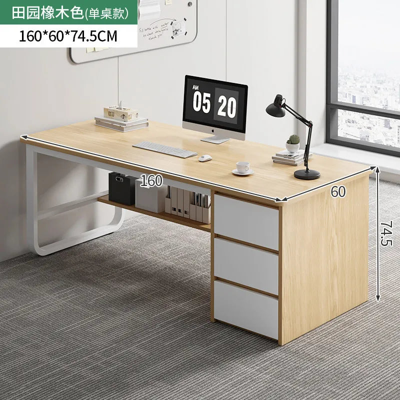 Bedroom Computer Desk Desktop Desk Chair Combination With Drawers Office Desks White Gaming Workstations Escritorio Furniture