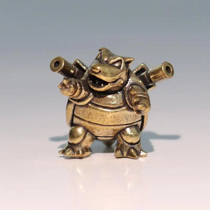 3cm Solid Brass Pokémon Crafts Anime Mini Figurines Charizard Blastoise Dragonite Bulbasaur Cubone Metal Statue Desktop Decor