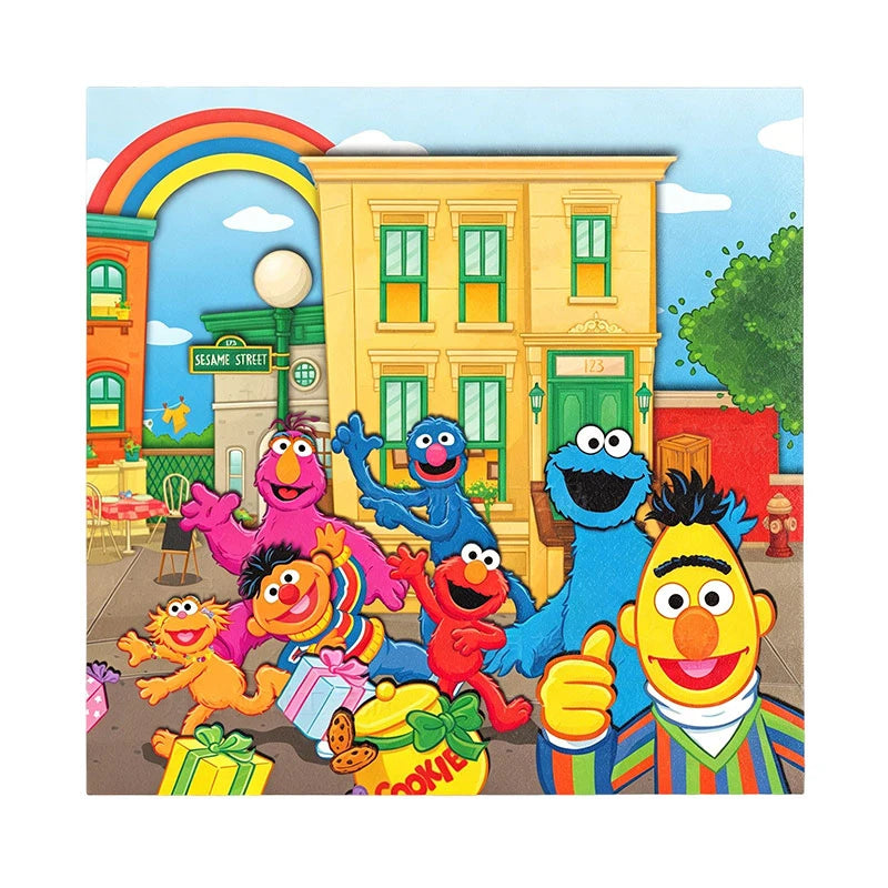 Birthday Party Decoration Set Supplies Cartoon Sesame Streets Birthday Party Supplies Tableware Balloon Cake Topper Banner Plate