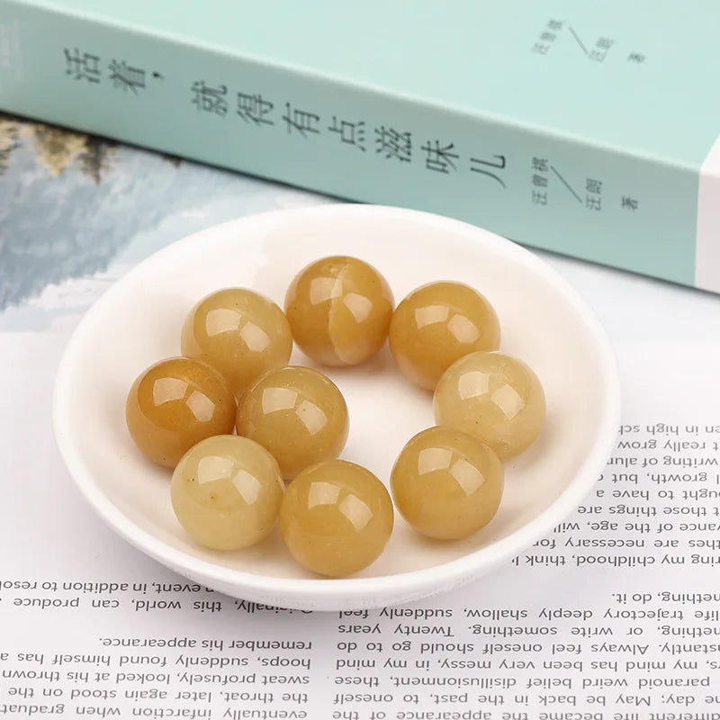 16mm Natural Crystal Ball No Hole Beads, Polished Agate Gemstone Sphere Bulk for DIY Jewelry Crafts Home Decor Gifts