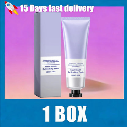 Baking Soda & Sea Salt Toothpaste, Deep Cleansing, Teeth Whitening, Fresh Breath Oral Care Toothpaste 100g