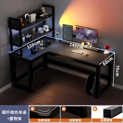 Modern Corner Computer Desk L-shaped Desktop Home E-sports Table Game Desk Bookshelf Bedroom Study Table Office Desk Chair