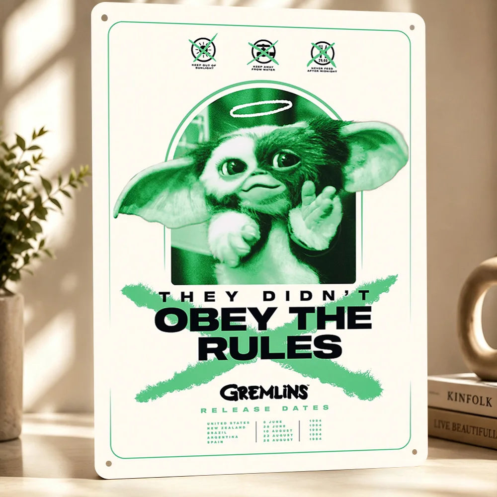 Gremlins Aluminum Posters Customized Metal Tin Sign Vintage Premium Dramatic Screen Scene Wall Art For Film Fans And Theaters