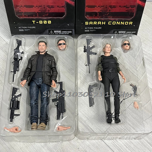 Terminator Figure 2 Judgment Day T-800 Arnold Schwarzenegger Dark Fate Elderly Sarah Connor Figure Model Toy Doll Gifts