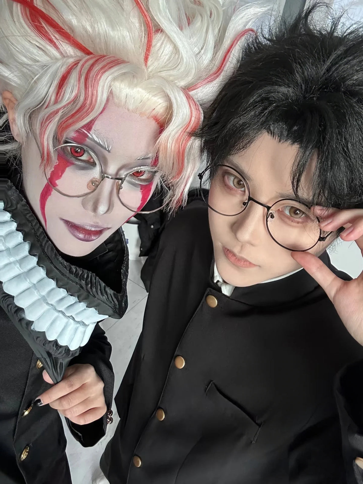 Ken Takakura Cosplay Costume Wig Anime Dandadan Okarun School Uniform Black Jacket Pants Gakuran Glasses Halloween Party Men