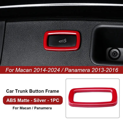 Car Trunk Switch Button Trim Frame Sticker For Porsche Cayenne Macan Panamera 2013 2014-2016 2018 2019 2020 2021 2022 2023 2024