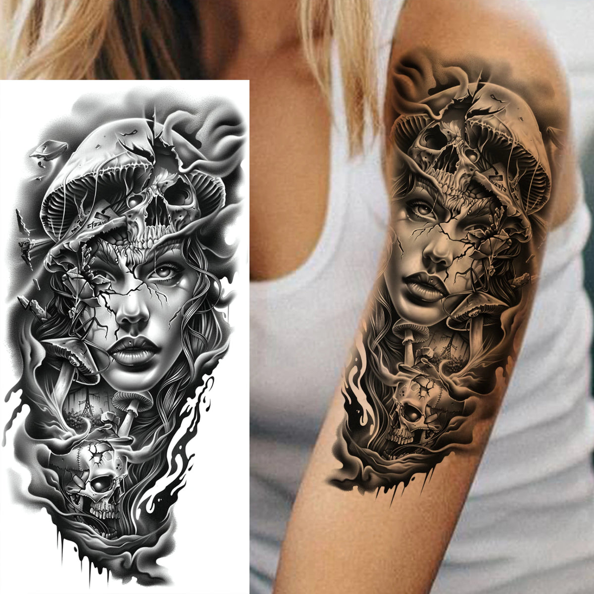 1 Sheets Chicano Prison Gangster Temporary Tattoos For Women Men Adults Fake Tattoo Sticker Water Transfer Self Adhesive Arm Leg
