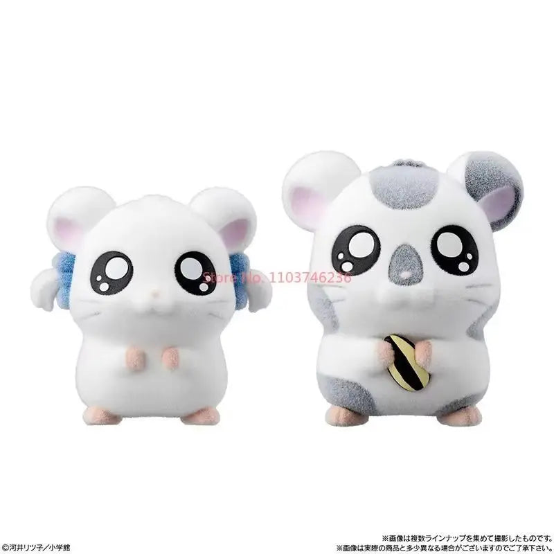 Bandai Genuine Hamtaro Hamster Collection Ornaments Anime Figure Model Kawaii Doll 6pcs Desktop Decoration Collection Toys Gifts