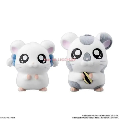 Bandai Genuine Hamtaro Hamster Collection Ornaments Anime Figure Model Kawaii Doll 6pcs Desktop Decoration Collection Toys Gifts