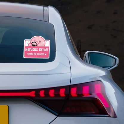 Car Sticker Nervous Driver Funny Sticker Cute Cartoon DIY Vinyl Decal For Bumper Rear Window Door Waterproof Styling Accessories