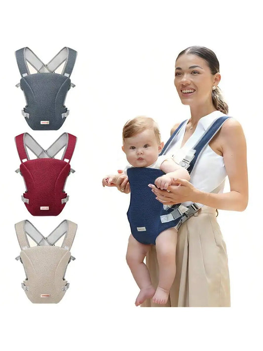 Baby Mesh Carrier, Front-Carrying Type - Horizontal Carry Waist Stool Carrier, Mesh Design for Better Ventilation, Cross-Back Design, Adjustable Shoulder Straps, Lightweight and Suitable for All Seasons - Multifunctional Fron