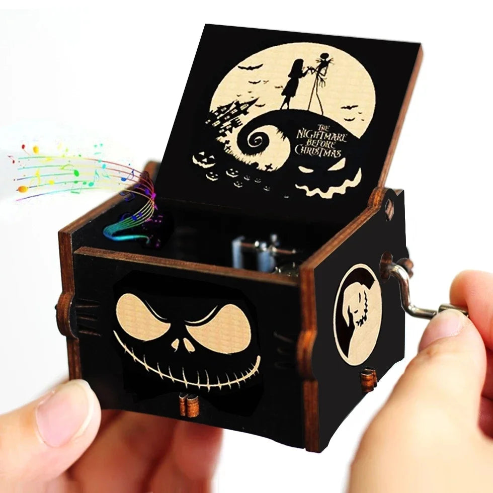 Wooden Anime Figure Music Box Pirates of the Carib Davy Jones Jack Sparrow Creative Birthday Christmas Day Gift