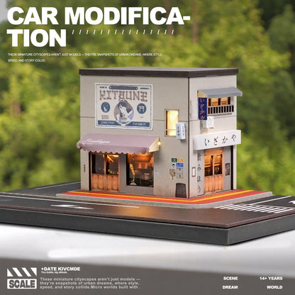 Collector 1:64 Fujiwara Tofu Shop Scene House Model Collection Ornament Three-dimensional Street Scene Table Decoration