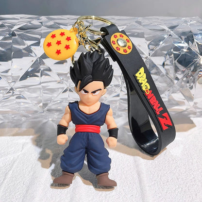 Anime Dragon Ball Keychain Ewelry Son Goku Vegeta Piccolo Action Figures Cute Keyring Bag Pendant Car Ornament Accessories Gifts