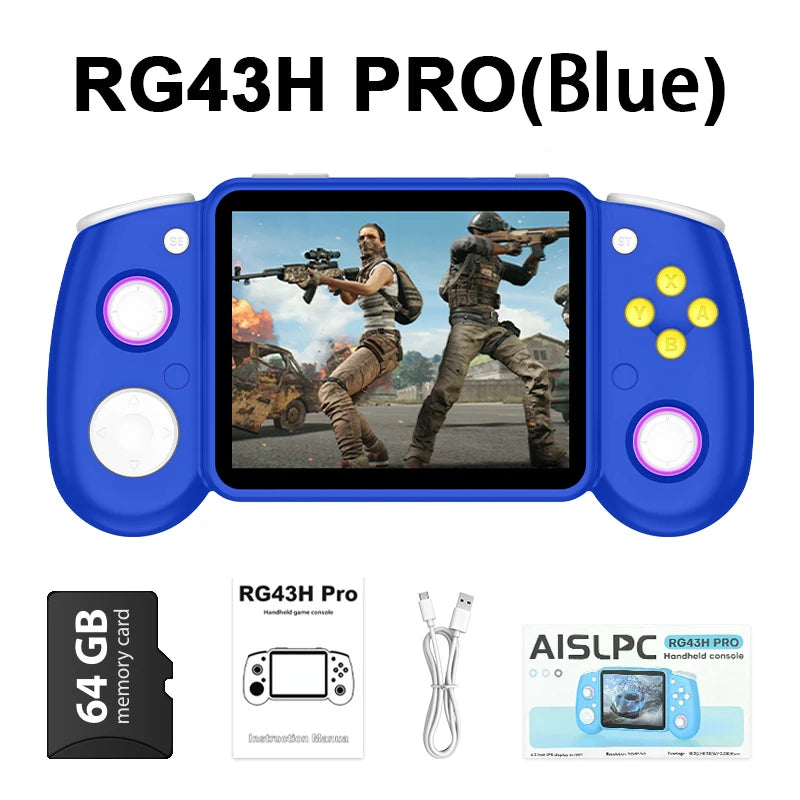 RG43H PRO Retro Handheld Game Console 22000+ Games 4.3" IPS Screen Dual System 4000mAh 2.4G WIFI Portable Handheld Video Player