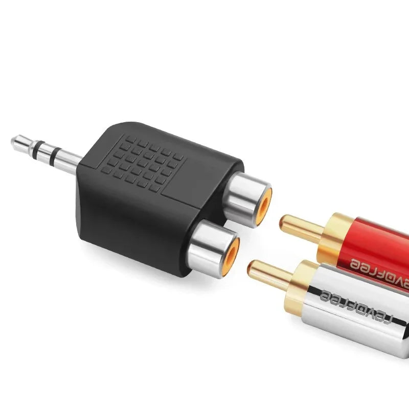 5Pcs Stereo 1/4" Male Plug to RCA Female Jack 6.35mm 3.5mm Audio Mono Adapter Connector Conversion Plug TS for Home KTV