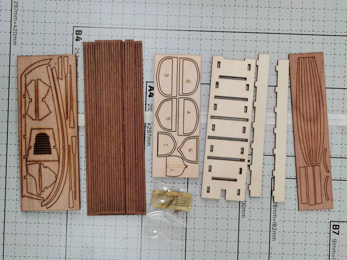 1/50 Lifeboat Solid Wood Sailboat Assembly Kit 120MM Mini Wooden Boat Model Kit J004 Full Wood Structure
