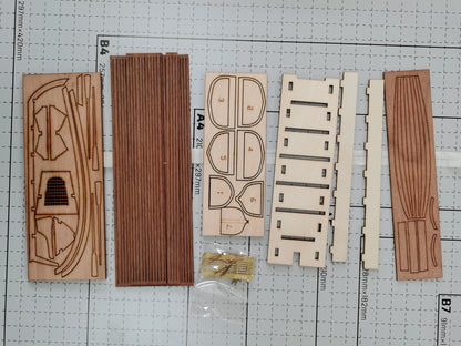 1/50 Lifeboat Solid Wood Sailboat Assembly Kit 120MM Mini Wooden Boat Model Kit J004 Full Wood Structure