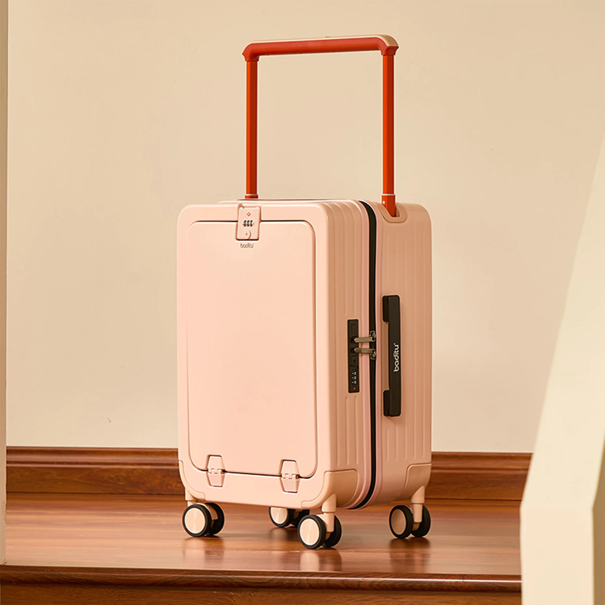 COLENARA Luggage New 20 Inch Women's Boarding Case Front Opening Laptop Trolley Case 24"26" Student Carry on Travel Suitcase