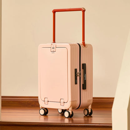 COLENARA Luggage New 20 Inch Women's Boarding Case Front Opening Laptop Trolley Case 24"26" Student Carry on Travel Suitcase