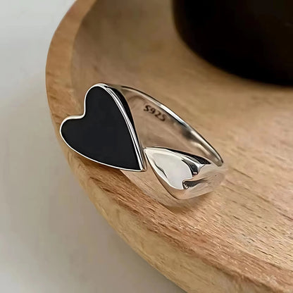VENTFILLE 925 Sterling Silver Rings INS Fashion Hip Hop Vintage Couples Hollow Lines Punk Thai Silver Party Adjustable  Jewelry