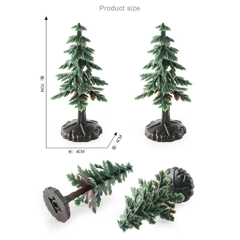 10PCS Miniature Chrismas Tree Simulation Pine Trees DIY Chrismas Decoration For Dollhouse Desktop Scene Layout New Year Kid Gift
