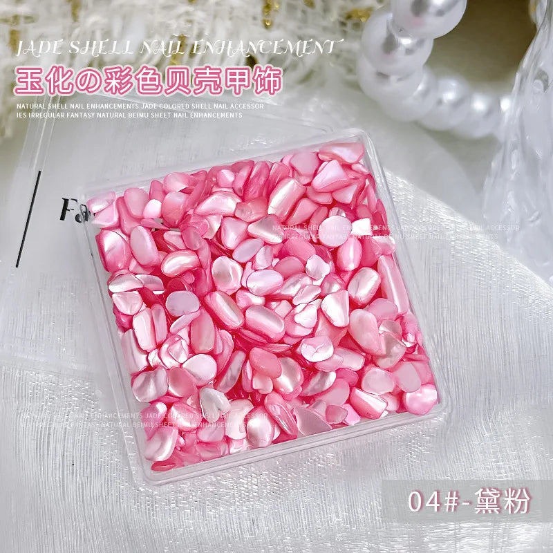 1 Box 3D Nail Art Decoration Material Shell Jade Stone Pearly Luster Irregular Nails Accessory Parts Manicure Decor Supplies