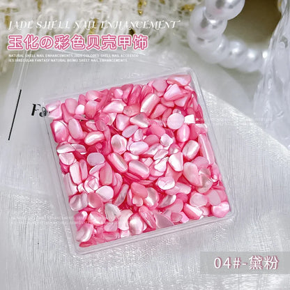 1 Box 3D Nail Art Decoration Material Shell Jade Stone Pearly Luster Irregular Nails Accessory Parts Manicure Decor Supplies