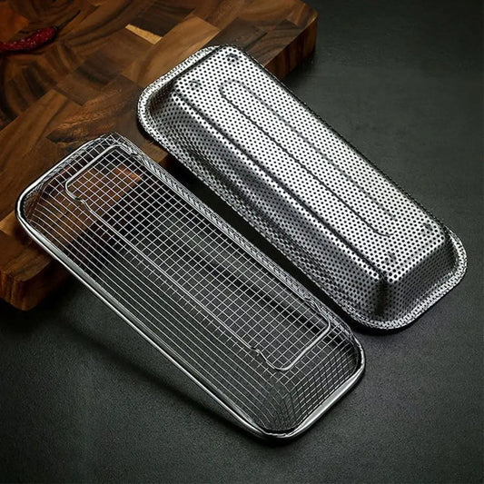 New Stainless Steel Washing basket Square Sink Strainer Colander Storage Baskets Kitchen Supplies Vegetable Mesh Colander