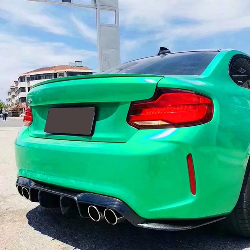 For BMW M2 F87 M2C Carbon Fiber Back lip Car Rear Bumper Diffuser Rear Splitters Spoiler V Style Car Accessories Body Kits