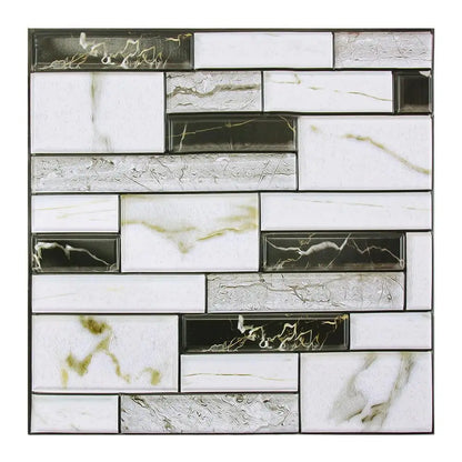 3D Wall Sticker Self-adhesive Faux Stone Wall Panel Peel and Stick Tile Backsplash for Kitchen Bathroom Waterproof Tile Sticker