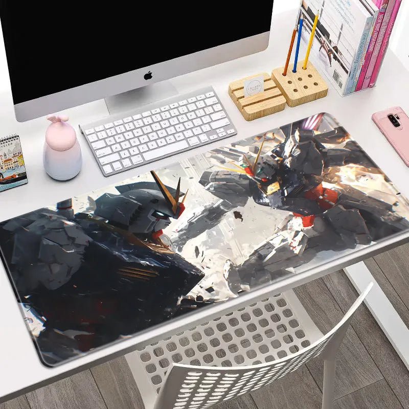 New Cartoon Anime Gundam Leather Mouse Pad Extra Large Anime Game Anti-Slip Mouse Pad Office Dormitory Computer Pad HD Desk Mat