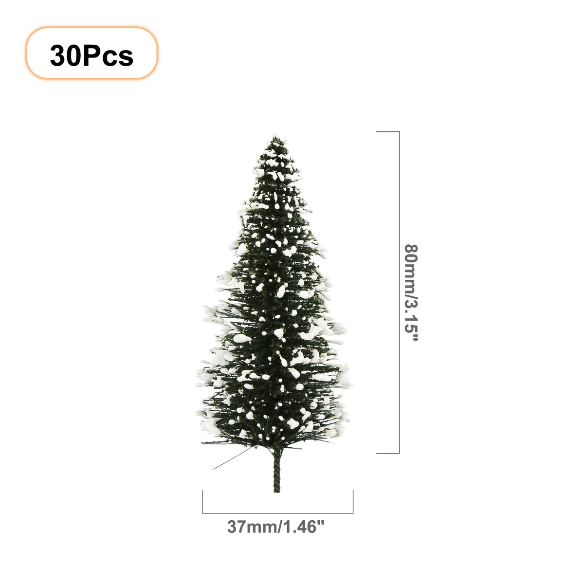 XS0804 Evemodel Model Snowy Pine Trees Deep Green Christmas Pines for HO O N Z Scale Xmas Decor Layout S0804