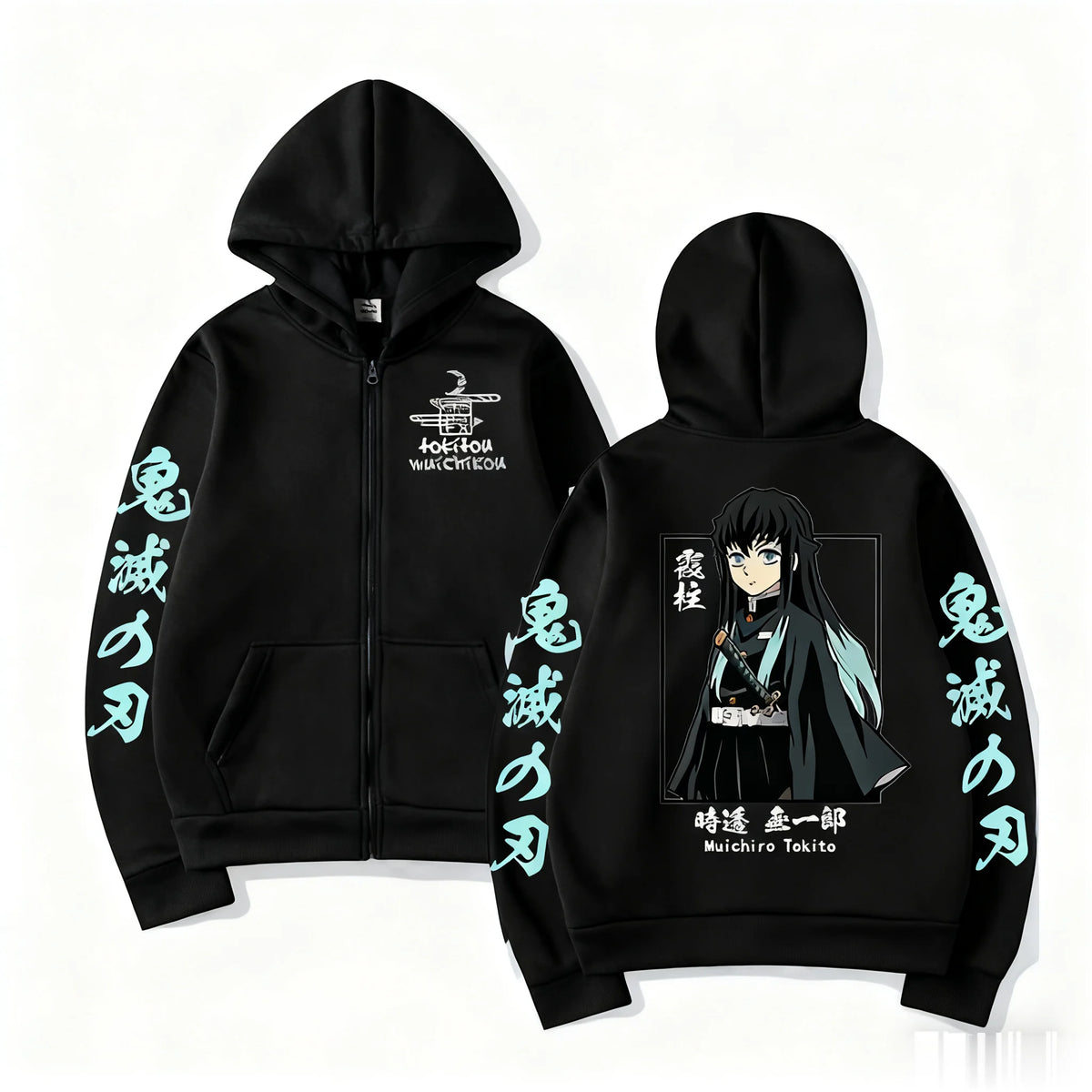 Demon Slayer Muichiro Tokit Hoodie Anime Jacket Zip Up Casual Tops Streetwear 2026 Autumn Winter Long Sleeve Pullover Men Women
