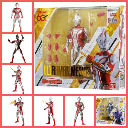 Bandai Ultraman Mebius Ultraman Hikari 20th Anniversary 60th Super Articulated Voice Activated Action Figure Set For Anime Fans