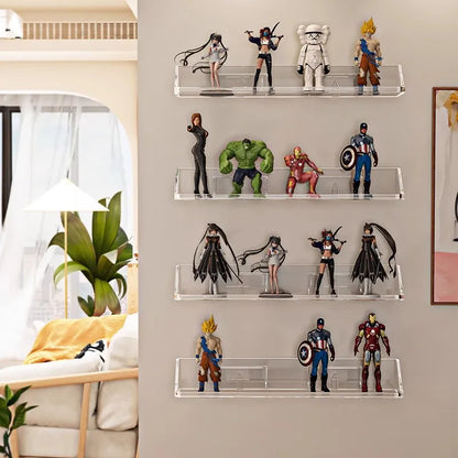 Blind box display rack storage cabinet on the wall transparent acrylic no-hole Pop Mart small ornaments hand-made goods storage