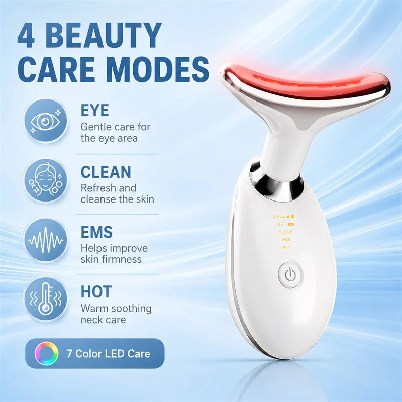 Neck Face Lifting Device Face Neck Massager Skin Tighten Device Led Photon Therapy Anti Wrinkle Double Chin Remove