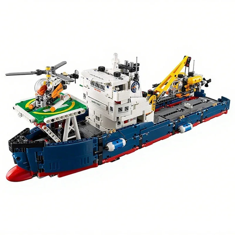 1327pcs MOC Technicing OceanExplorer Nautical Research Vessel DIY Model Building Blocks Birthday Toys Gift
