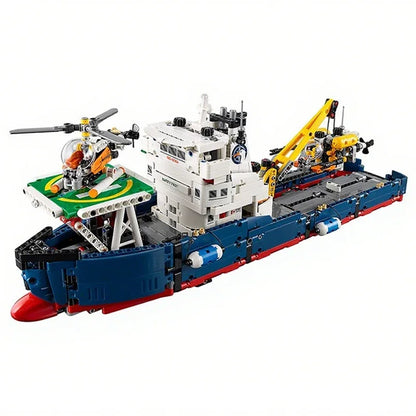 1327pcs MOC Technicing OceanExplorer Nautical Research Vessel DIY Model Building Blocks Birthday Toys Gift
