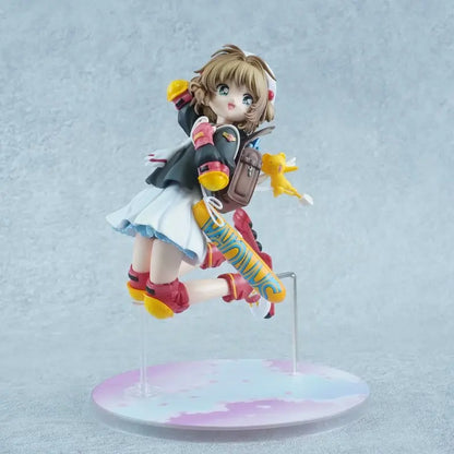 20CM Cardcaptor Sakura Kinomoto Sakura Roller Skating Anime Characters Figure Desktop Ornament Collectible Toy Model Statue Gift