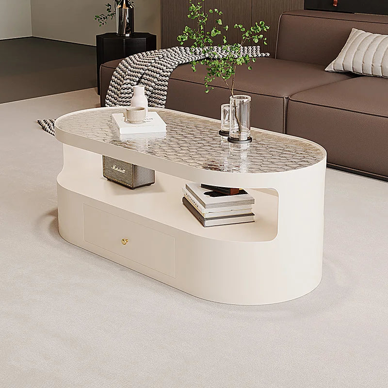 European Minimalist Coffee Table Hidden Storage Trendy Modern Luxury Coffee Table Living Room Beauty Table De Salon Furniture