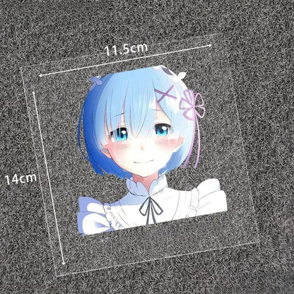 Emilia Re:Zero Anime Sticker, Waifu Vinyl Decal, Waterproof Decor for Motorcycle, Bicycle, Car, Laptop & Desktop