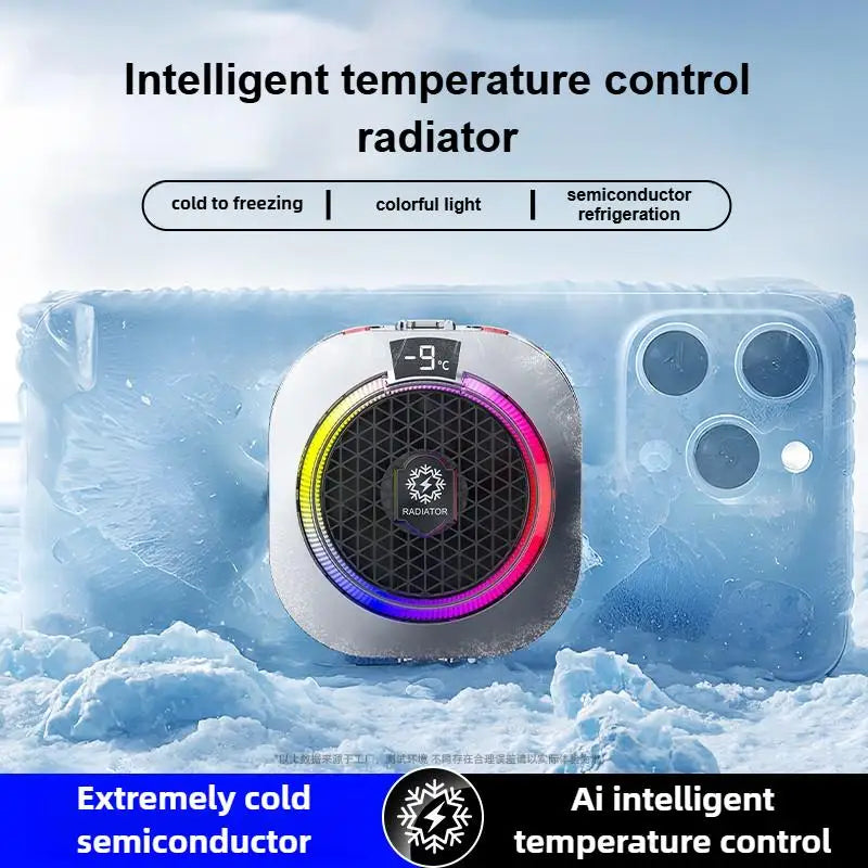 NEW TH16 Pro Mobile Cooler 24W Magnetic/Back-clip Ice Cooling Radiator Digital Display RGB Light Gaming Temperature Control