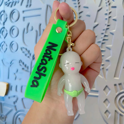 Internet-famous Natasha Black Doll Keychain, UV Color Changing Mini Pendant, Stress Relief Funny Novelty Gift, Multiple Colors A