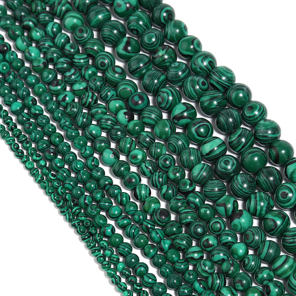 1 Strand Malachite Stone Beads 4/6/8/10/12mm Round Spacers Natural Stone Beads For Jewelry Making DIY Necklace Bracelet Supplies