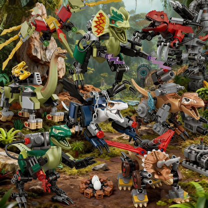Tyrannosaurus Jurassic War Mecha Model Building Blocks City Dinosaur Robot Park Brick Figures Toys Children Boys Gift
