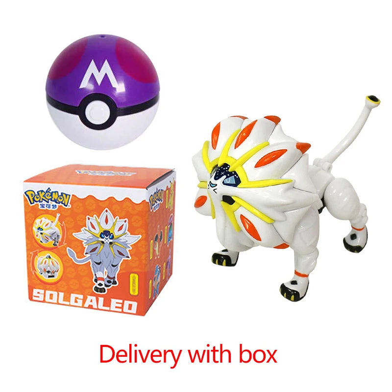 Pokemon Figure Dragonite Gengar Mew Snorlax Lapras Pokeball Elf Ball Deformation Toy Pikachu Monster Educational Doll Kids Gift